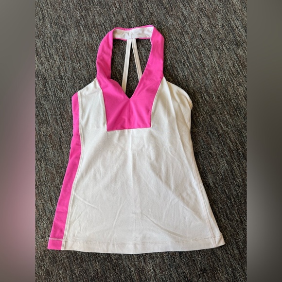 Lululemon Open Soul Pink Halter Shelf Bra Athletic Running Yoga Tank Top size 4 - Picture 1 of 8